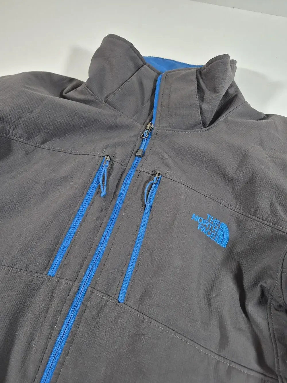 The North Face Jacket Mens Large Gray Primaloft Insulated Full Zip Ski FLAW